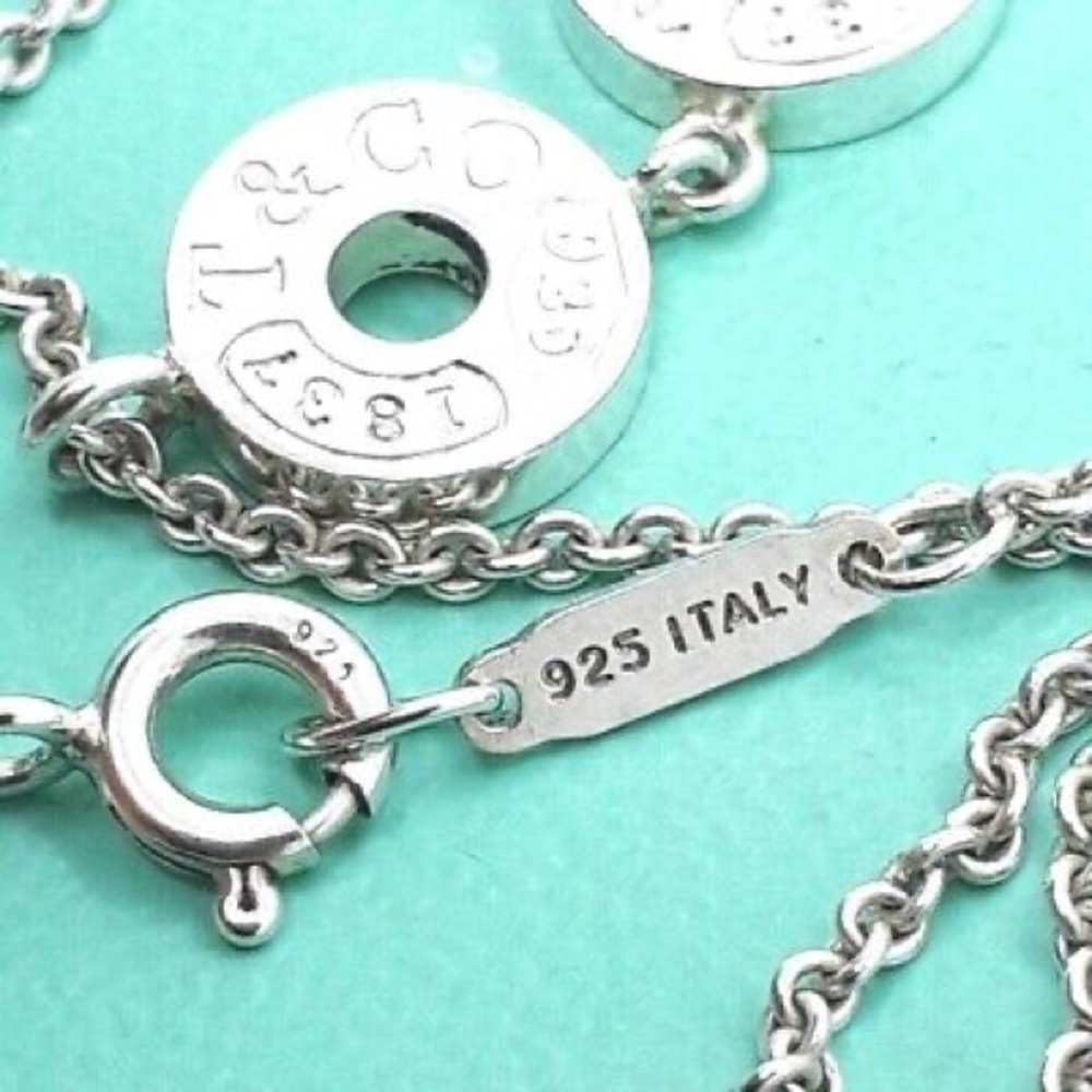 Tiffany&Co. Silver 925 1837 Triple Circle Pendant Necklace - Picture 8 of 9